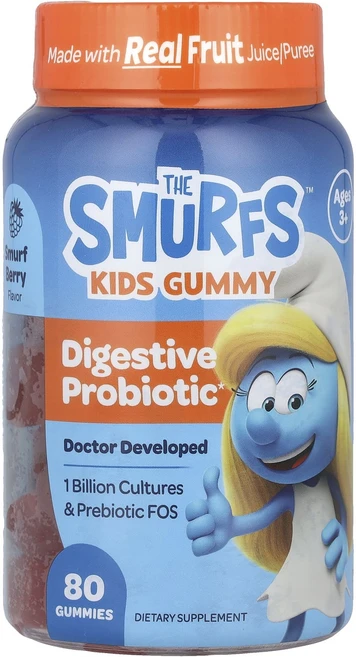 몸관리하세요 겨울입니다 The Smurfs Kids Gummy Digestive Probiotic Ages 3+ Smurf Berry 80 Gummies 특별관리진행 - 쿠팡