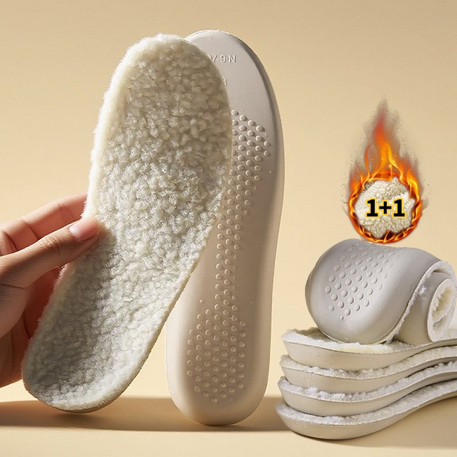 따뜻한 깔창 스웨이드 방한용 깔창 남녀공용 부드럽고 편안한 보온 캐시미어+라텍스 워커부츠/구두/눈부츠/부츠에 적합