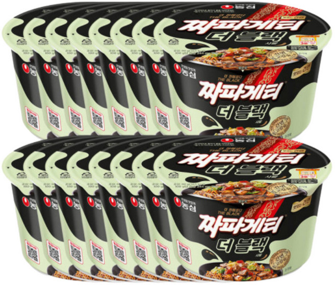 짜파게티 더 블랙 큰사발면 90g, 16개