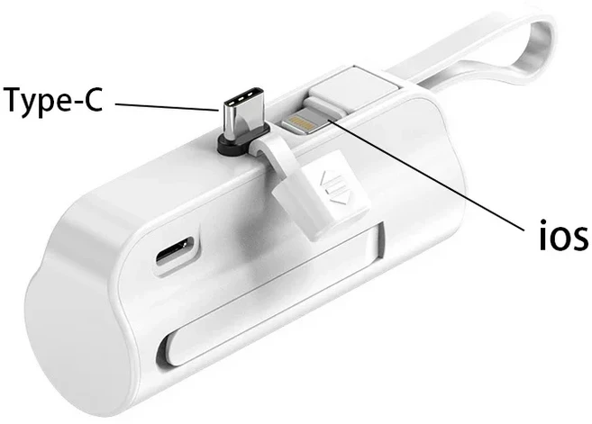 Xiaomi 5000mAh 미니 보조베터리 휴대용 25W 배터리 iPhone에 적합 Samsung 내장 Type-C 번개 플러그, 01 White Type-C