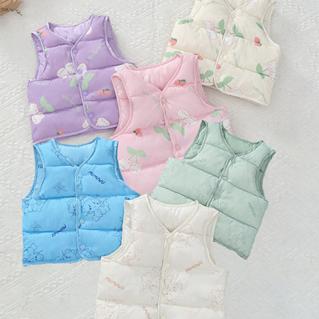 소소키즈 애니멀 경량 양면 패딩 조끼 아동 키즈 주니어 간절기 아우더