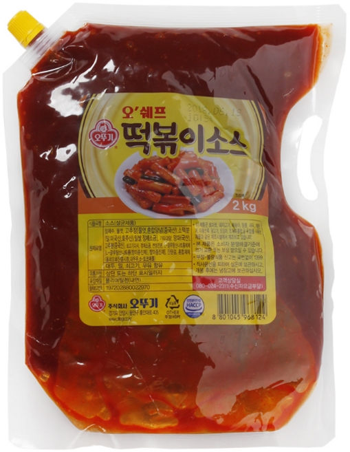 오뚜기 오쉐프 떡볶이소스 6개입(box), 2kg, 1박스