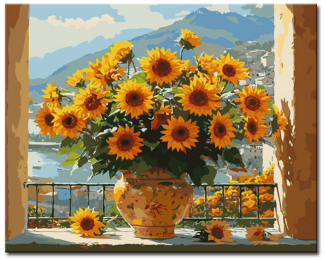 DIY캔버스페인팅 명화그리기 액자 그림 세트 유화 - 정물 40x50, S84_만개한 해바라기, 1개
