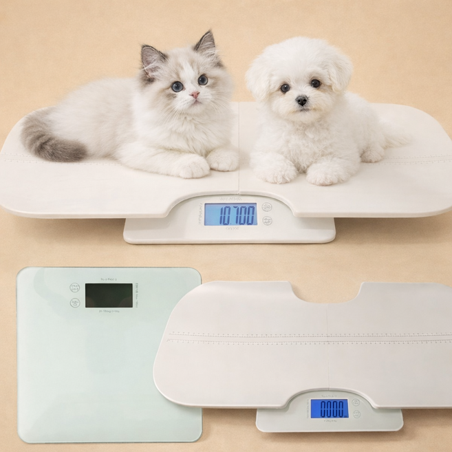 디어독 펫 체중계 강아지 고양이 반려동물 다이어트 건강관리 디지털 가정용 선물 (최대 180kg), 화이트, 1개, EB819B