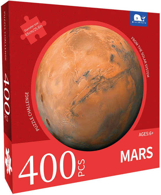 MiniWhale 아름다운 달 태양별 원형 종이 평면 퍼즐 1000 퍼즐 맞춤, 화성 퍼즐 400 조각, 하나, 1개