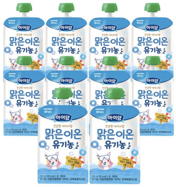 아이얌 건강한 아이사랑 유기농 주스, 100ml, 10개, 맑은이온