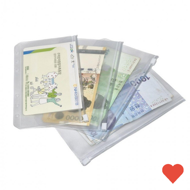 다이어리 용품 젠나 나 6공 지퍼백 현금 속지 내지 목적, 1p, 상품 상세페이지 참조 (2587), 1개