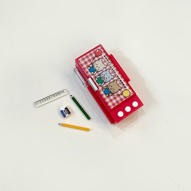 리리월드 문구 미니어처 소품 일본 레트로 필통 레드, 1개