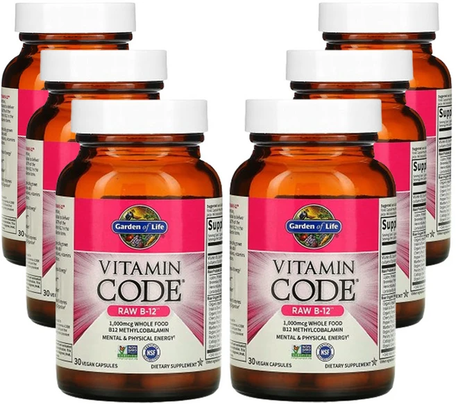 가든오브라이프 비타민 코드 로우 B-12 30베지캡슐, 6개, 30정 - 쿠팡