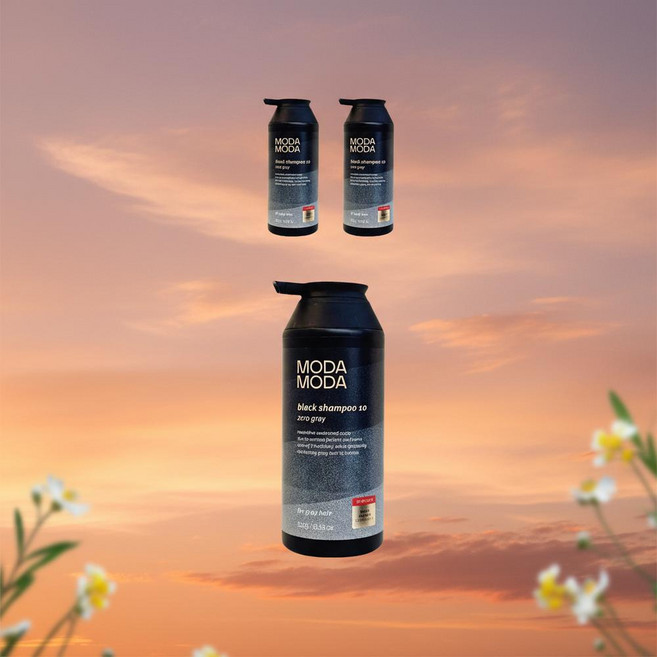 모다모다 제로그레이 블랙 샴푸 새치 염색 샴푸, 3개, 300g