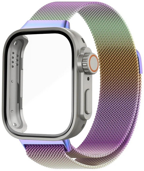 화웨이 워치핏 4 프로용 유리 케이스+밀라니즈 스트랩 스크린 보호 스테인리스 스틸 마그네틱 팔찌, 05 SevenTi, 02 For Huawei Fit 3