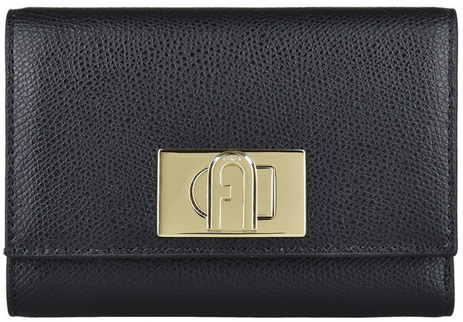 FURLA 1927 拱門LOGO牛皮8卡短夾