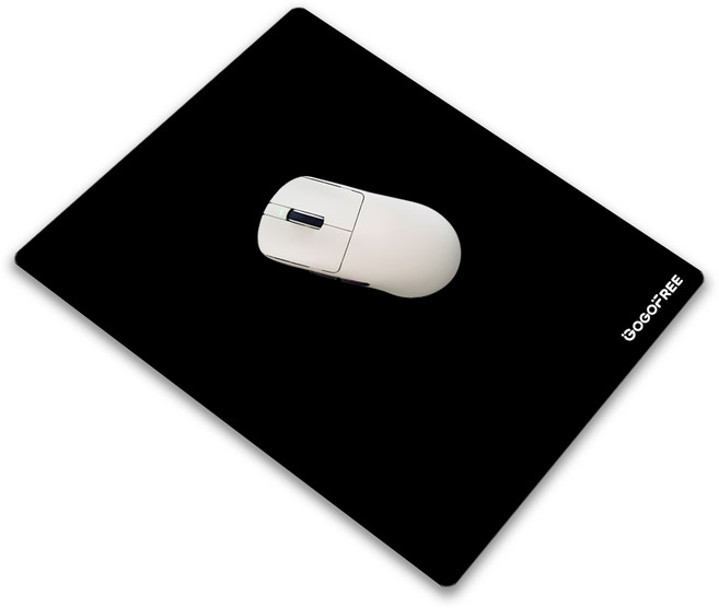 GOGOFREE 게이밍 사무용 강화유리 마우스패드 M&S, 1개, 블랙 200x240mm
