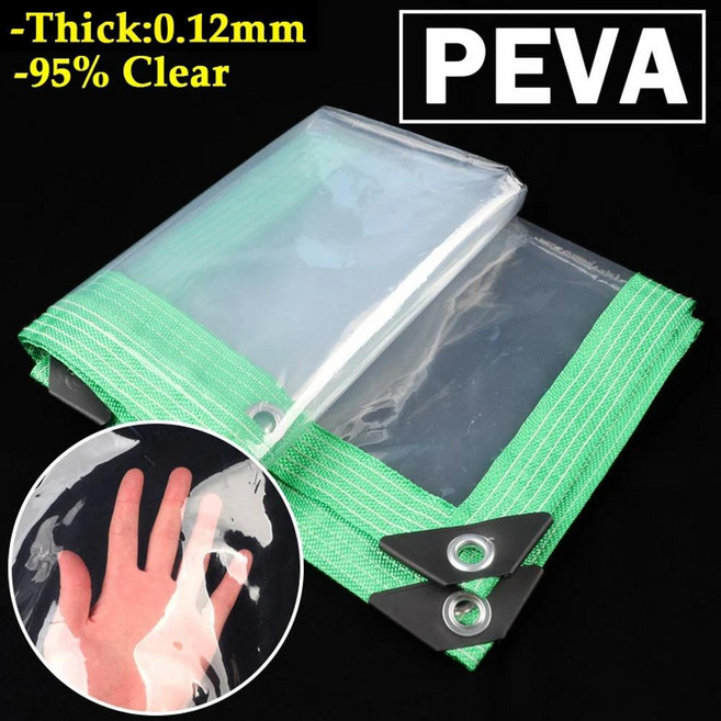 투명 방수 천 방풍 보온 필름 야외 파고라 커튼, 2. Green edge / C. 2X8m