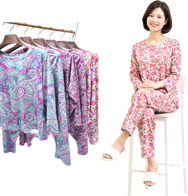 [편마담샵] 부들부들 엄마실내복 봄가을 세트 상하 특대잠옷