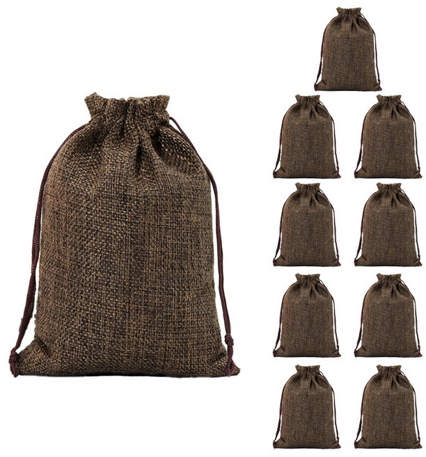 위즈맥스 마 재질 향 주머니, 10개, 브라운