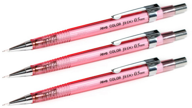 자바펜 0.5 칼라제도샤프, 피치, 3개, 0.5mm