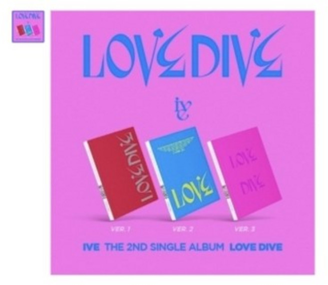 초도특전 아이브 러브다이브 싱글 2집 노래 포토북버전 앨범 IVE LOVE DIVE PHOTO BOOK ALBUM, 싱글2집 ver.1+포토카드, 포스터받지않음