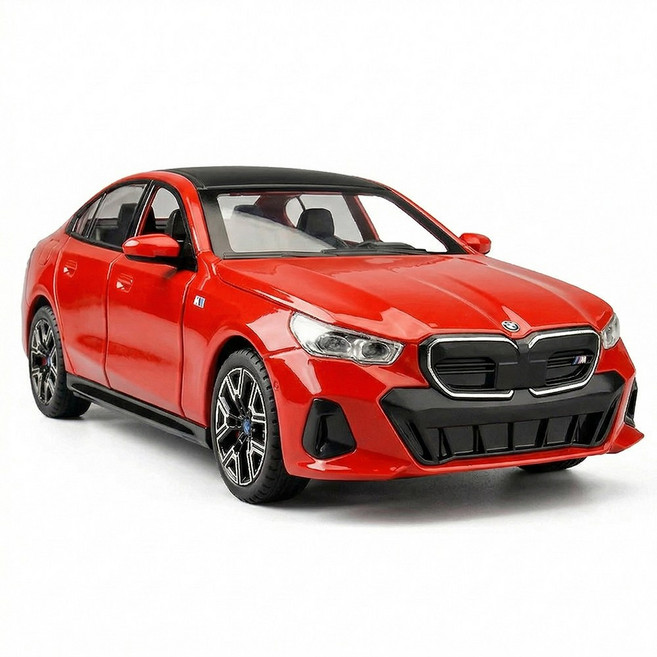 마이카 다이캐스트 합금 1:24 BMW i5 M60 모델 자동차 모형 피규어 장식, 1개, 01.레드