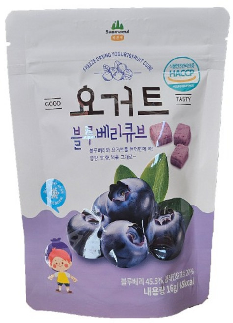 산마을 동결건조 요거트 블루베리 큐브 16g, 1개