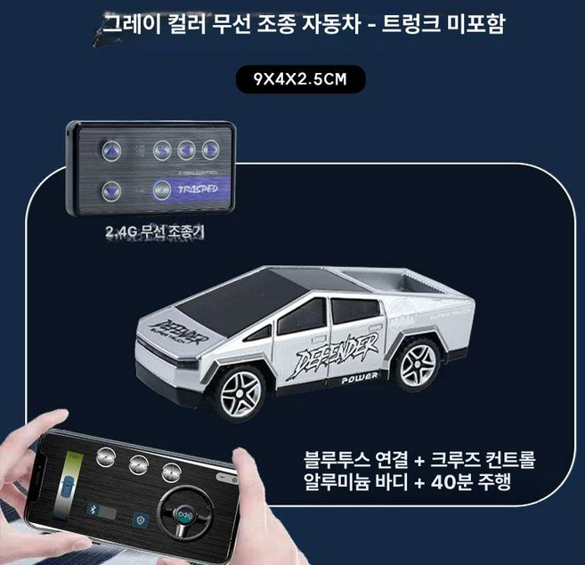 바이미니샵 초소형RC카 초소형rc카 1개 조종, 패키지 2 미니 리모컨, 테슬라 모델 S 모드+3단 A