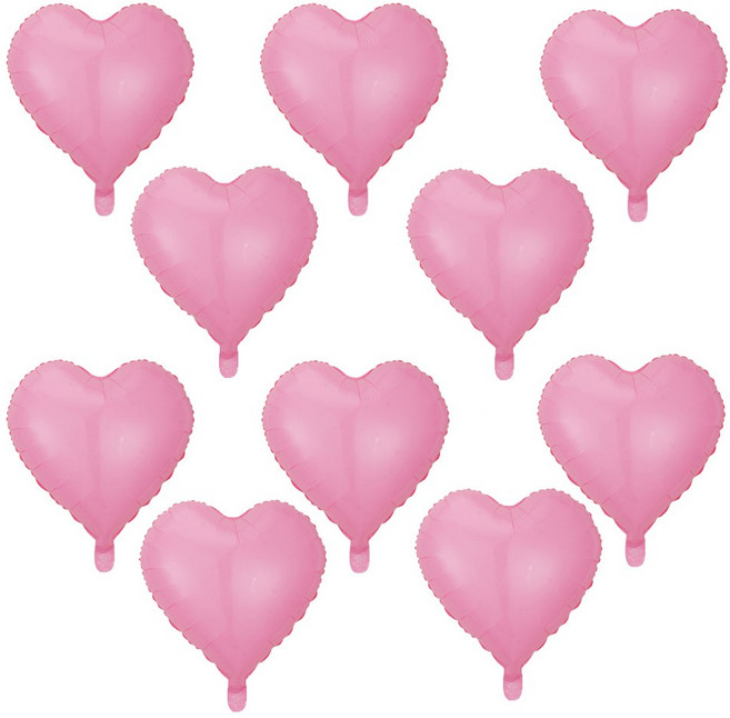 올리브파티 하트 은박풍선 18인치 45cm 파티용품 세트, 10매, 마카롱핑크