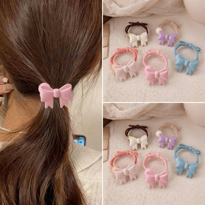 ZMBIRD 10PCS 리본 고무줄 고탄력 똥머리 머리끈 N5416