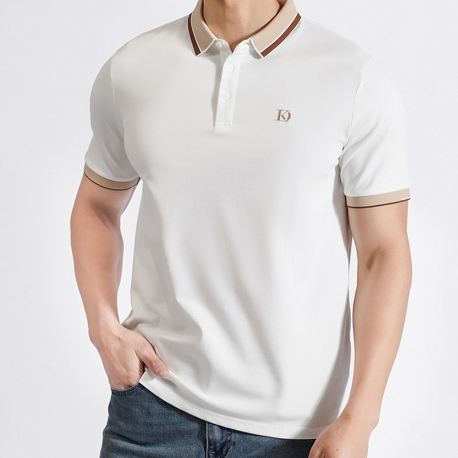 글리멜로 남성 여름 슬림 소프트 쿨론 폴로 카라 반팔 티셔츠