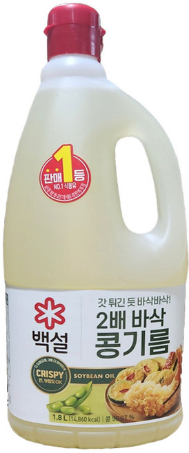 (실온)[백설]2배바삭한콩기름, 1.8L, 10개