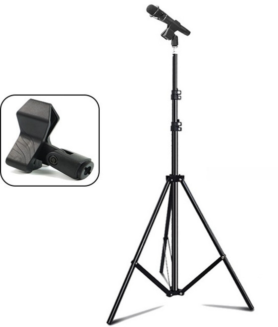 집게형 마이크 거치대 스탠드 마이크대 틱톡 유튜브 방송 장비 강의 보컬 공연 자웃자, 1개