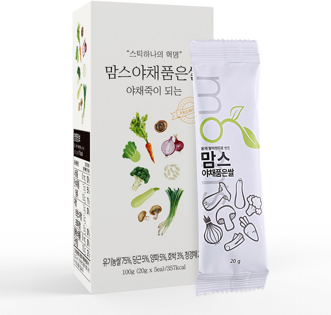 [맘스] 야채죽이 되는 중기이유식용 쌀가루 재료 야채품은쌀, 100g, 1개