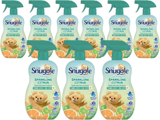 스너글 섬유탈취제 스파클링 시트러스 더블 소프트 470ml 9개