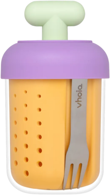 보이오 후르츠팟 과일 샐러드 도시락통 밀프랩 용기 미니 토글 푸르트 컵, 라일락오렌지, 1개