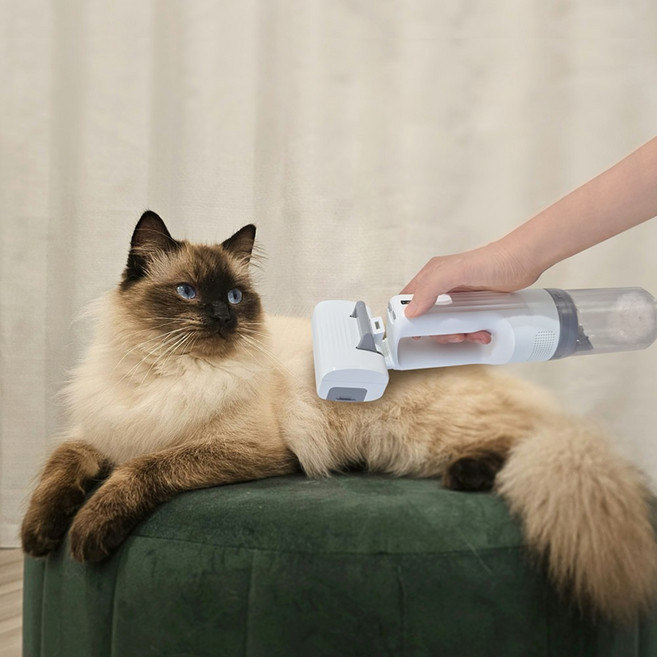 혼카 에코너 T7 펫케어 그루밍 무선 진공 털청소기 빗 브러쉬 대용량 강아지 고양이 반려동물 이발기 미용기 바리깡 클리퍼 애견용품 털제거기 슬리커, 7 화이트