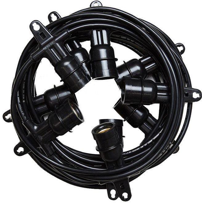 스트링월드 줄조명 전등선 파티라이트 야외조명 오징어등 줄전구 캠핑 조명 블랙 5M/10M/15M, 10m, 1개