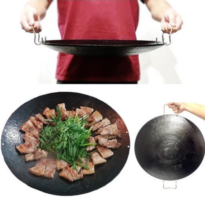 무쇠 주물 마을 가마솥뚜껑 불판 37~65cm 조선 그리들 탈착손잡이형, 탈착손잡이형 65cm(12인용), 솥뚜껑단품, 1개