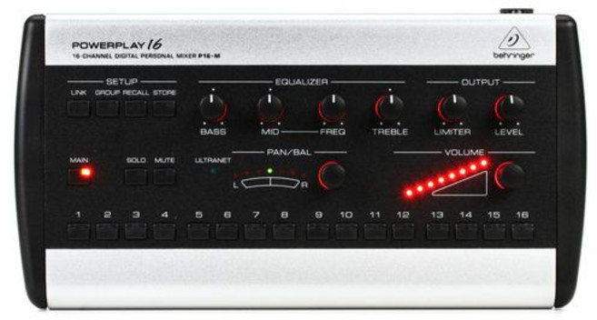 Behringer POWERPLAY P16-M 16 Channel Digi Behringer POWERPLAY P16-M 16 Channel Digital Personal Mixe
