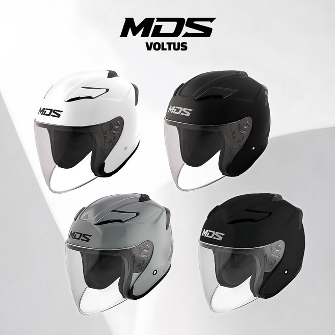 MDS 볼투스 헬멧 오픈페이스 스쿠터 바이크 오토바이헬멧 XS-2XL, 솔리드 매트 블랙