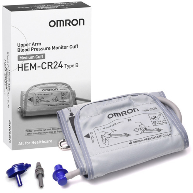 [오므론] 혈압검사용 신형 커프(연성커프) HEM-CR24 Type B - (커넥터 3종 포함), 1개