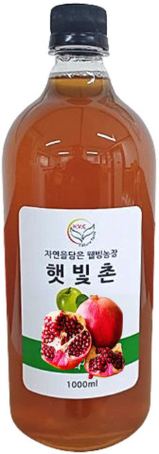 햇빛촌 자연발효 음용 수제 석류식초, 2개, 1L