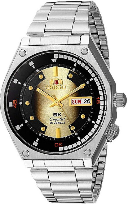 Orient 남성용 'SK Diver Retro' 일본 오토매틱/핸드 와인딩 스테인리스 스틸 스포츠 시계 골드.