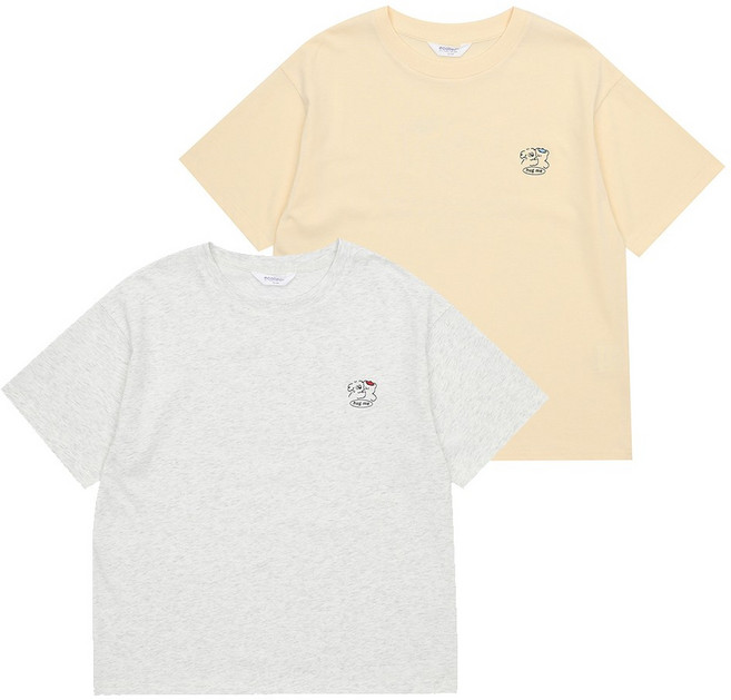 [에꼴리에] 뒷면 허그미 캐릭터가 포인트로 재미를 더한 티셔츠 24B1457 NC인천점