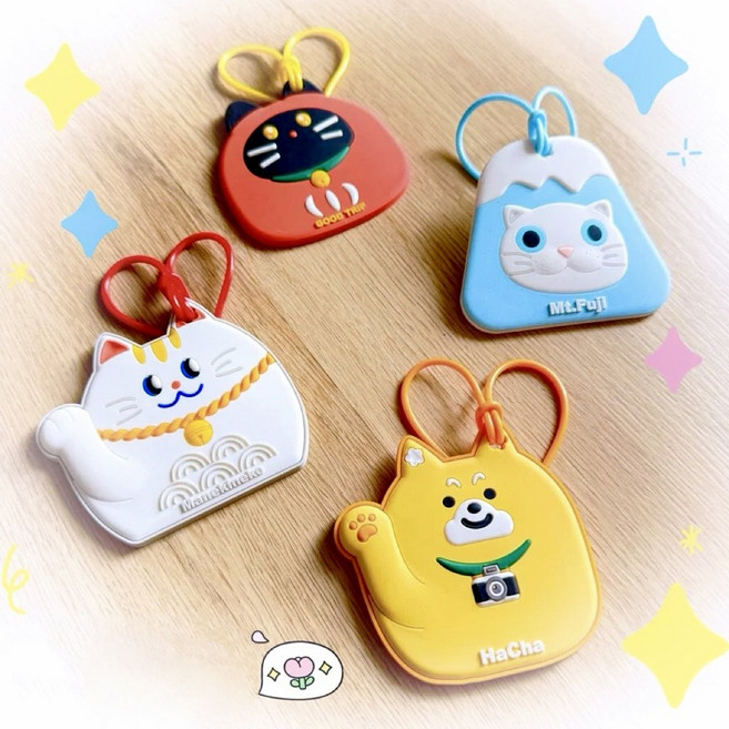 뷰티앤몬스터 여행용 캐리어 실리콘 마네키네코 플래그 네임택
