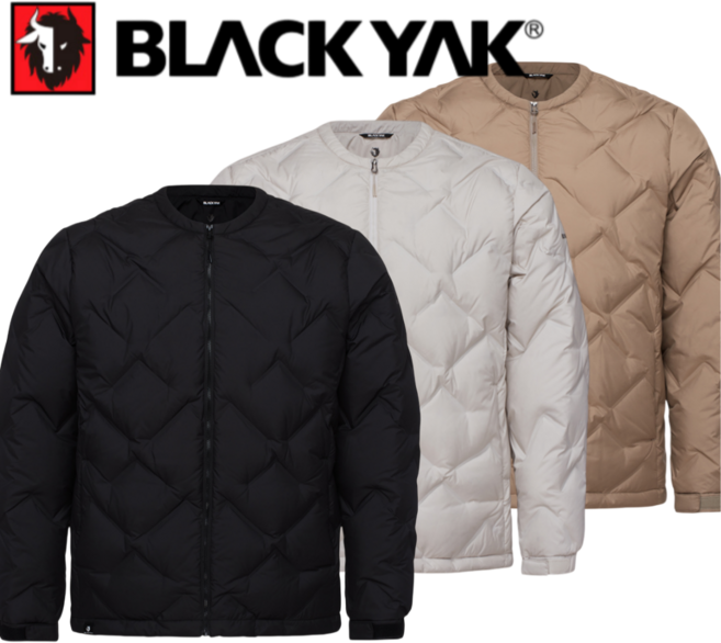 블랙야크 남성 넥리스 라이트제로 다운 자켓 겨울 무봉제 U넥 가벼운 숏패딩 1BYPAWU016