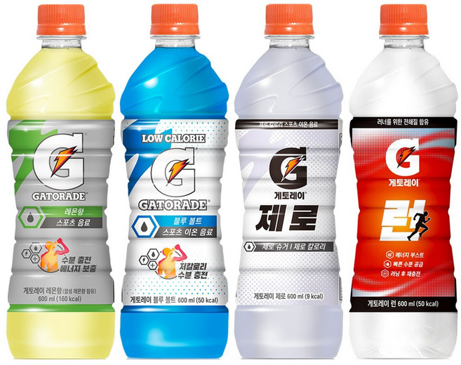 게토레이 레몬+블루볼트+제로+런 각5개씩, 600ml