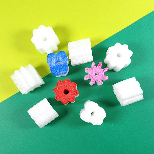 모양 스펀지 도장 20개입 물감 찍기 놀이, 1개, 1. 꽃송이 20개입