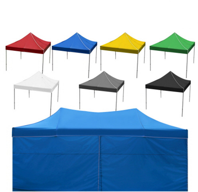 국산 캐노피 천막 접이식 천막+프레임+바람막이(일반) 야외 행사용 그늘막 텐트 옥상 테라스 자바라 포장마차, 1.5x2.3 블루