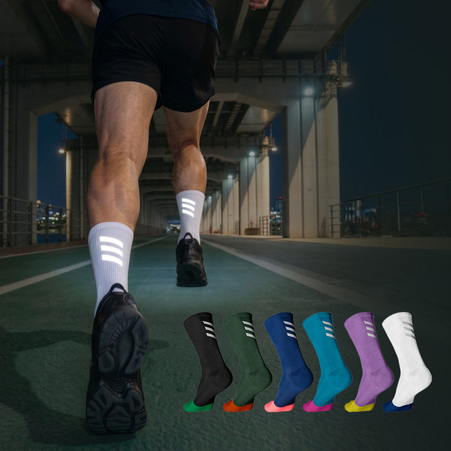 씨움 러닝양말 스카치 스포츠 삭스 야간 런닝 마라톤 트레일러닝 양말, 화이트, 1개