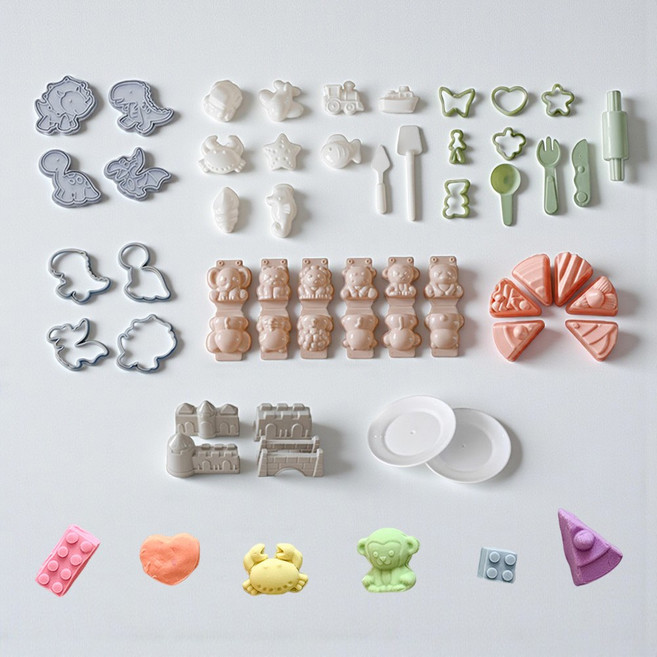 뚜뚜 모래놀이 장난감 클레이 몰드, 1개, 150g, 파스텔 몰드 47종