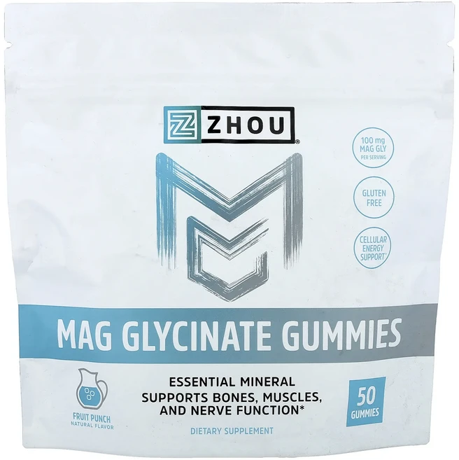 프리미엄상품 Zhou Nutrition Mag Glycinate Gummies 과일 펀치 구미젤리 50개(구미젤리 1개당 50mg) 끝내주게잘나가는상품, ZhouNutritionMagGlycinateGummi, 1개 - 쿠팡